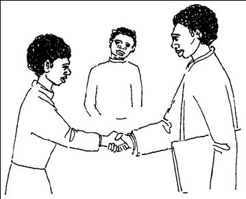 Mary and David greeting