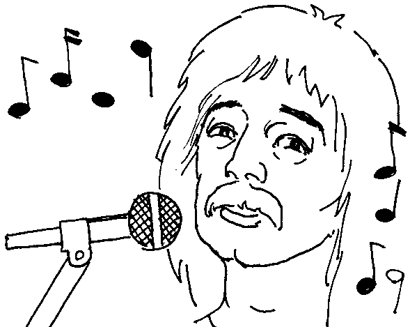 Singing man with a microphone