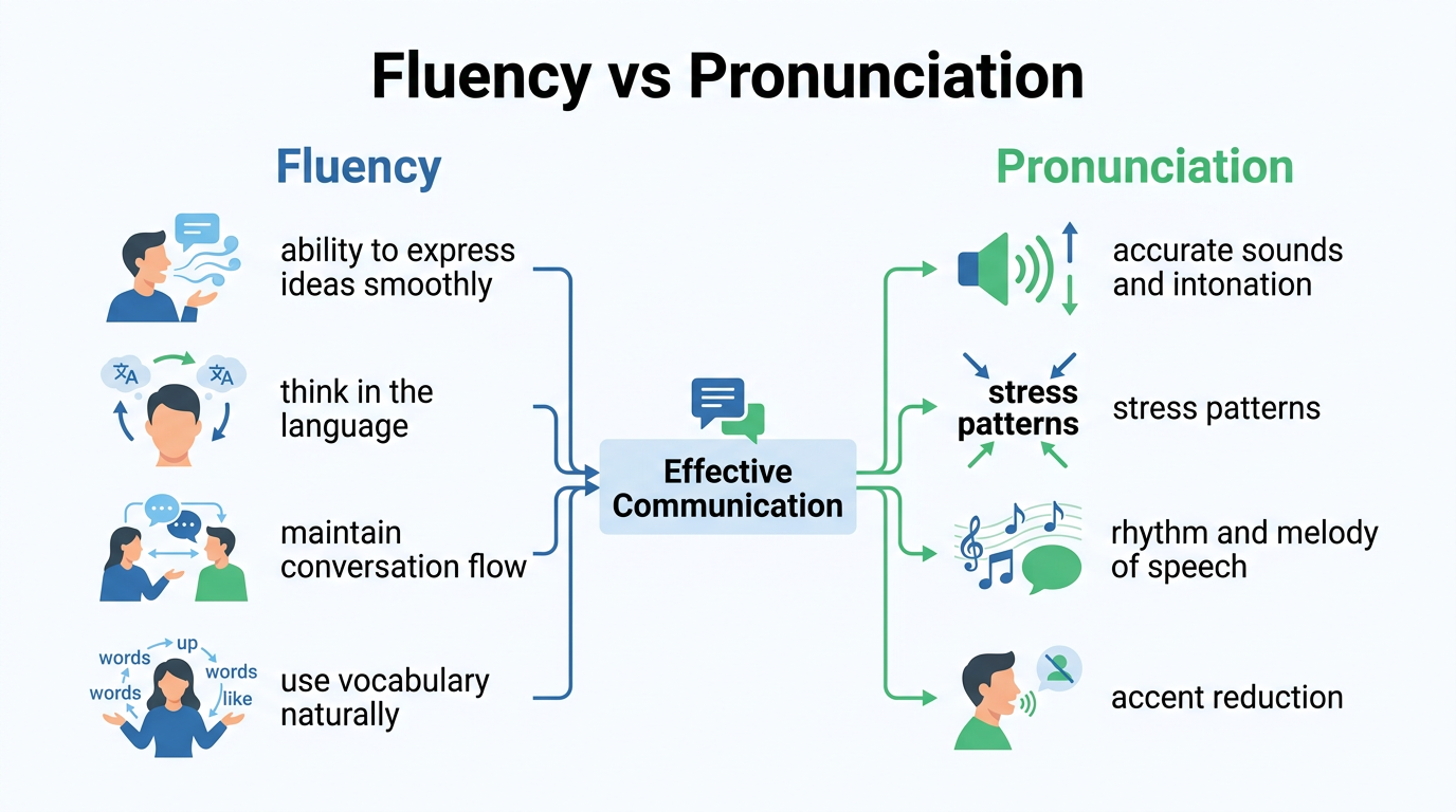 Fluency vs Pronunciation